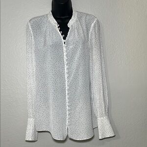 Joie White and Black Polka Dot Blouse